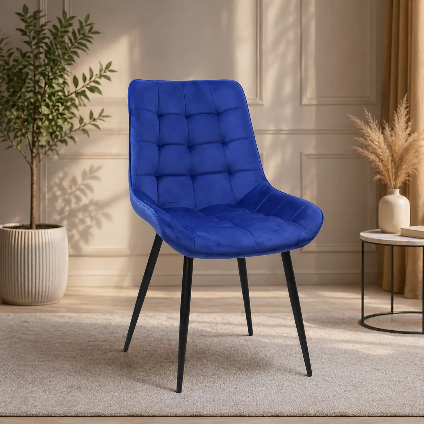 Scaun Babyface din Catifea Albastră - 1