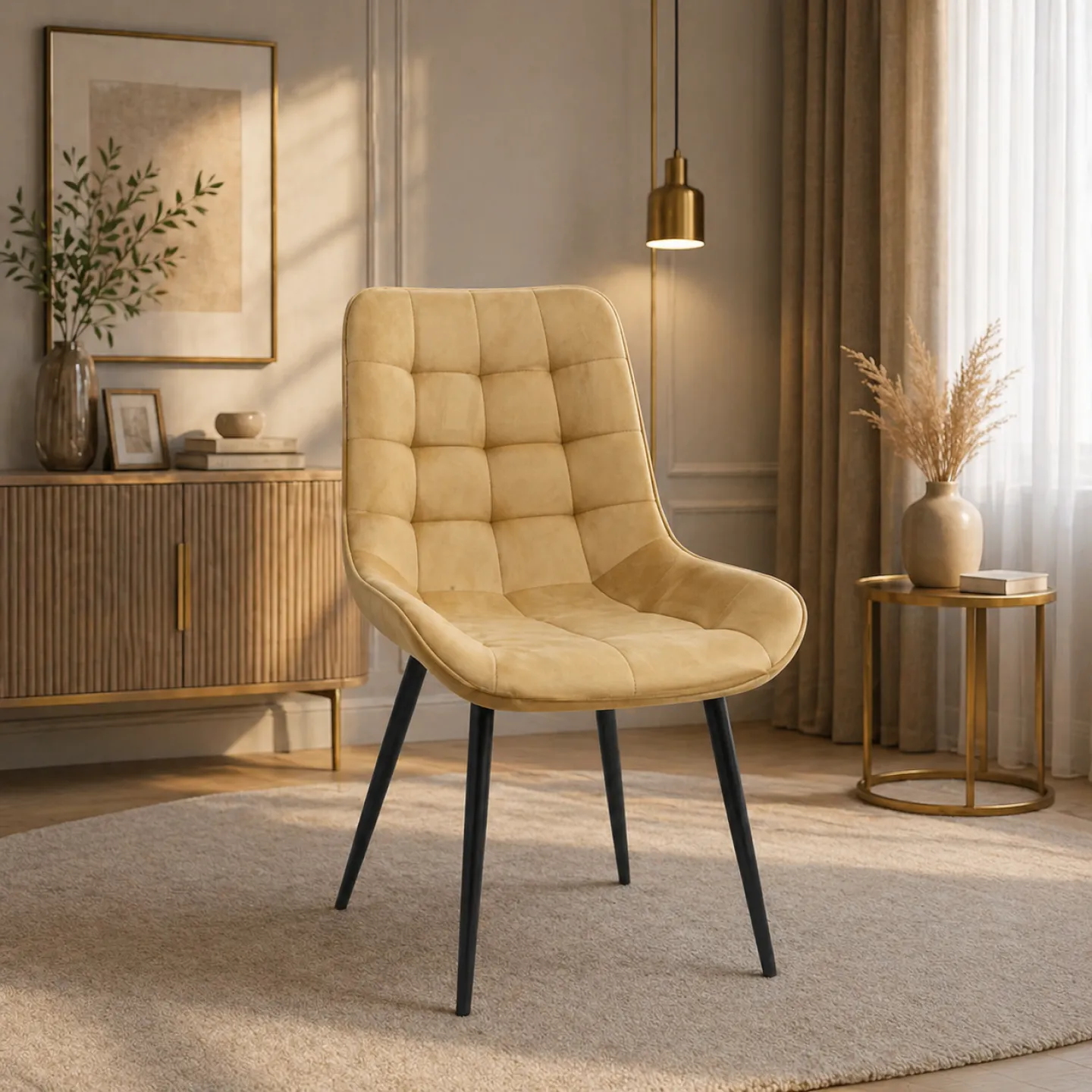 Scaun Babyface din Catifea Bej - 1