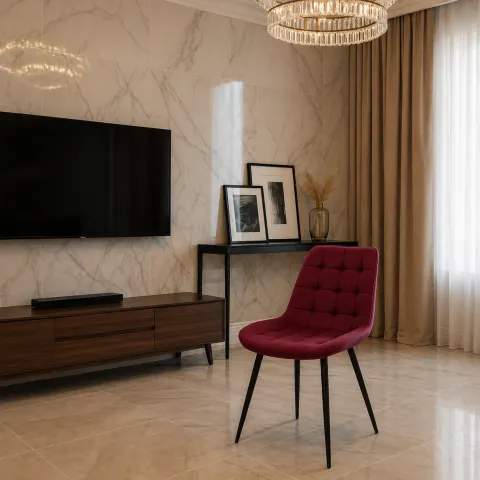 Scaun Babyface din Catifea Bordo